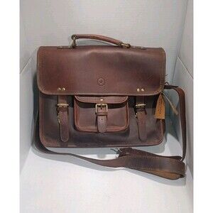 AARON LEATHER GOODS DARK BROWN Briefcase BAG  SPAIN